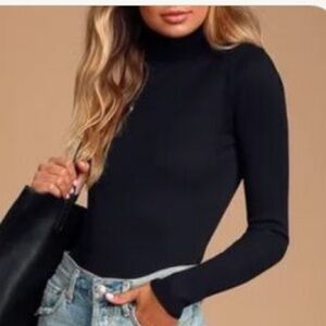 Lulus Turtleneck Long Sleeve In Black Size Medium